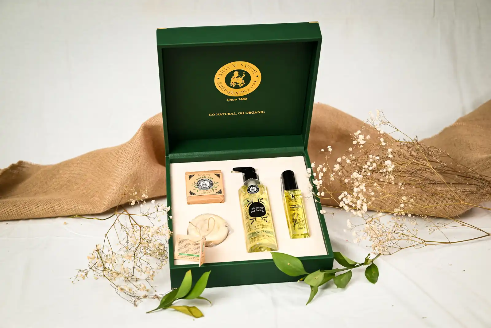 صندوق الجلد والخشب – أخضر