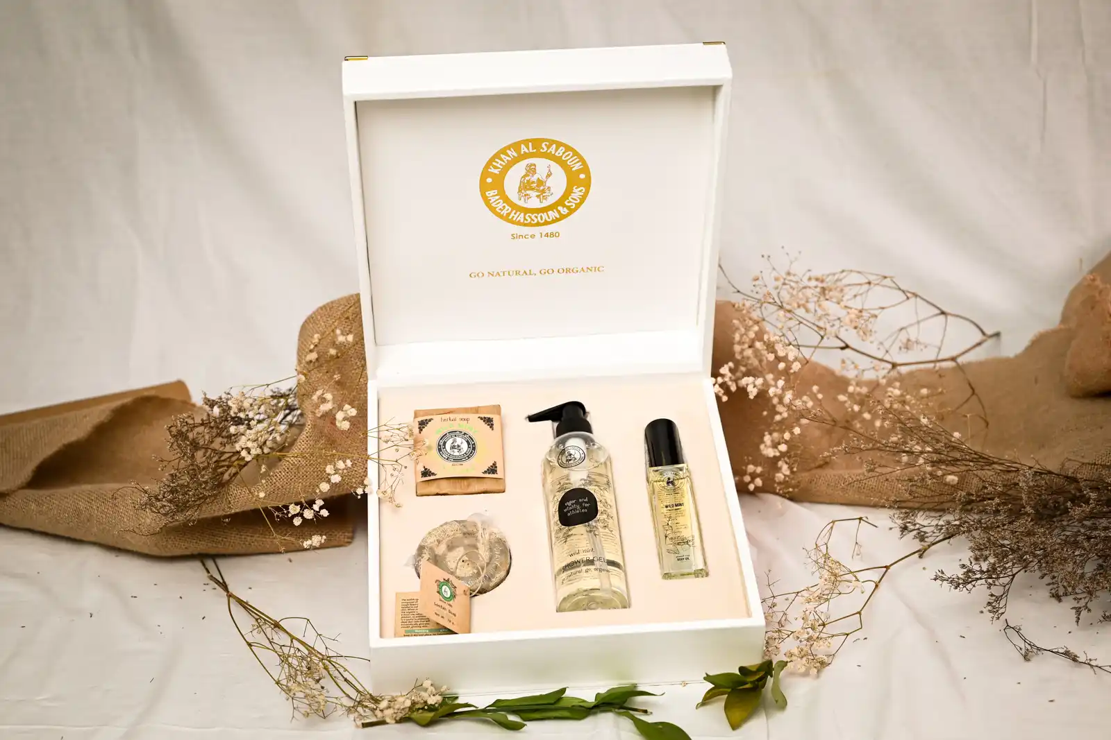 علبة الجلد والخشب – بيضاء